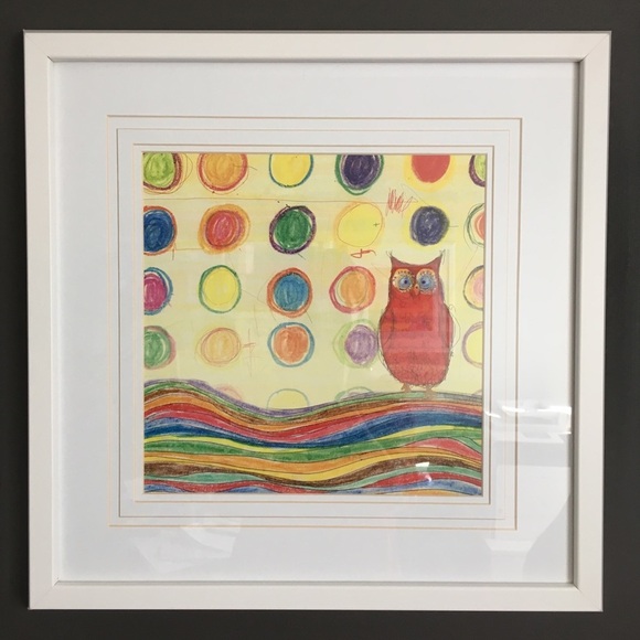 NWT!Modern Graphic Art Print In White Wooden Frame - Picture 2 of 7